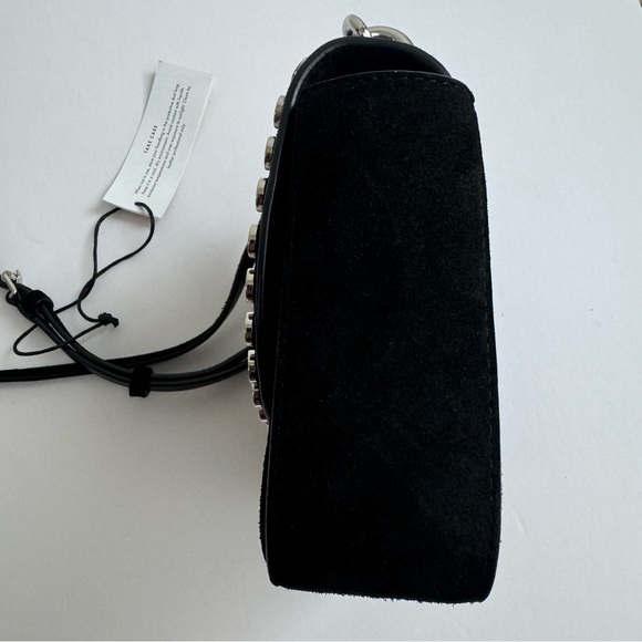 REBECCA MINKOFF Love Too Small Suede Crossbody with Studs Black NWT - Picture 8 of 12